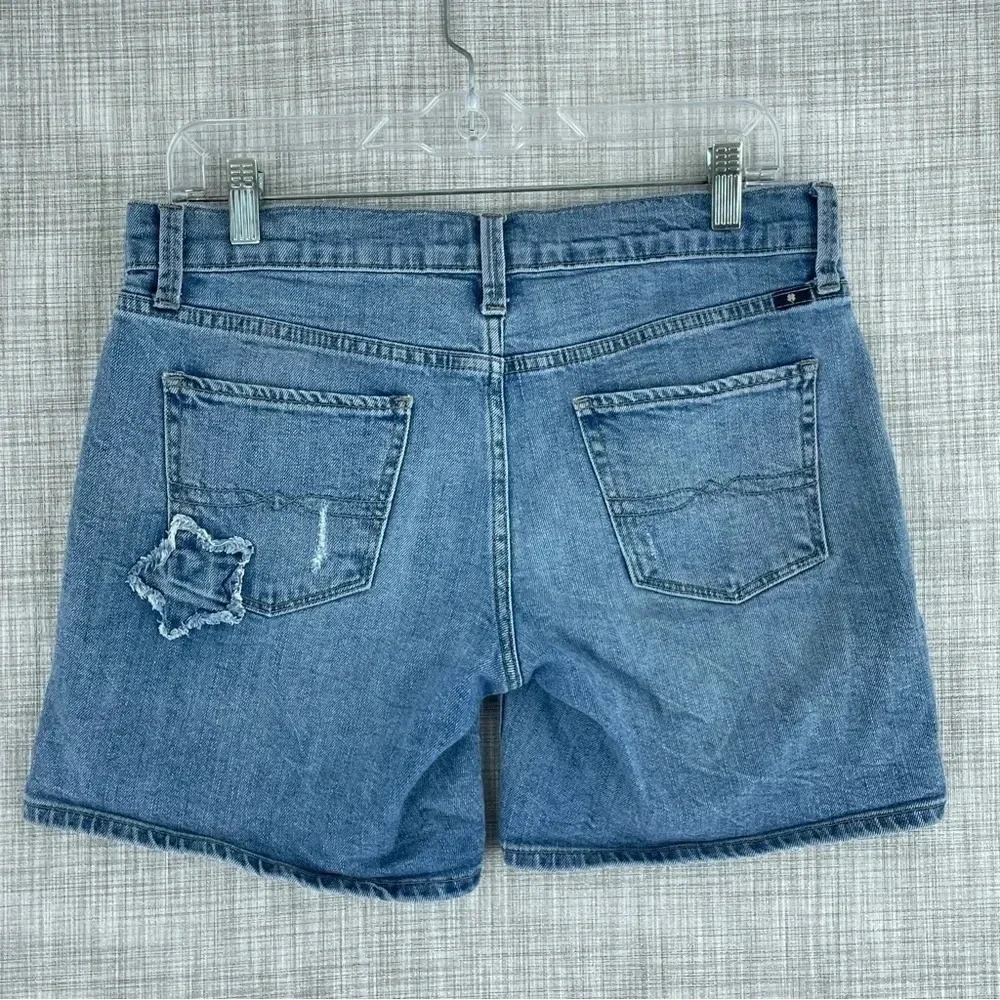 Lucky Brand jean Shorts Womens Size 2 Distressed Blue 1408 - Picture 2 of 10